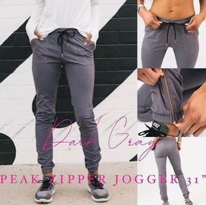 Dark Gray Peak Zipper Jogger 31"